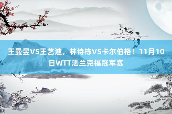 王曼昱VS王艺迪，林诗栋VS卡尔伯格！11月10日WTT法兰克福冠军赛
