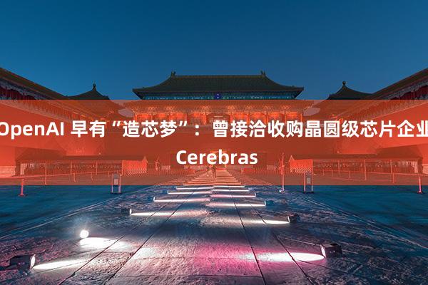 OpenAI 早有“造芯梦”：曾接洽收购晶圆级芯片企业 Cerebras