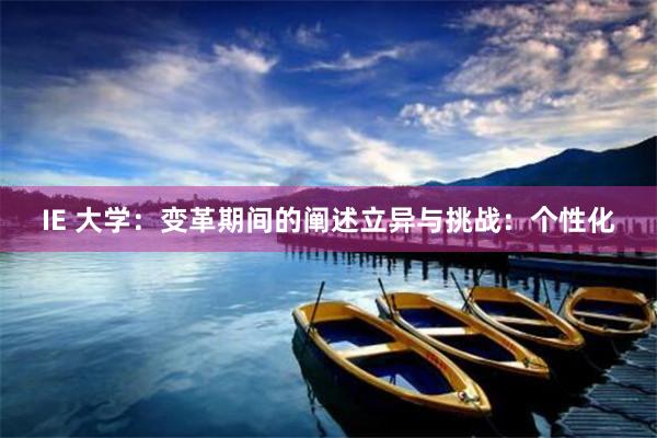 IE 大学：变革期间的阐述立异与挑战：个性化
